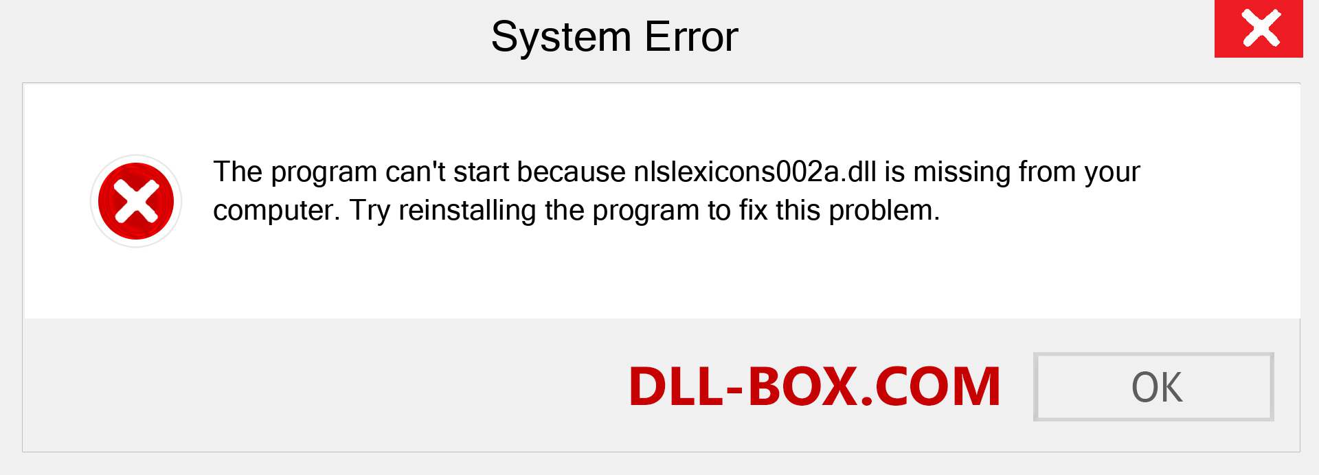  nlslexicons002a.dll file is missing?. Download for Windows 7, 8, 10 - Fix  nlslexicons002a dll Missing Error on Windows, photos, images
