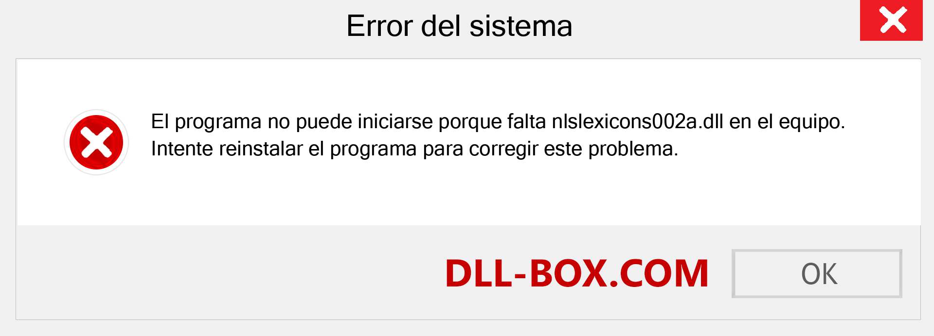 ¿Falta el archivo nlslexicons002a.dll ?. Descargar para Windows 7, 8, 10 - Corregir nlslexicons002a dll Missing Error en Windows, fotos, imágenes