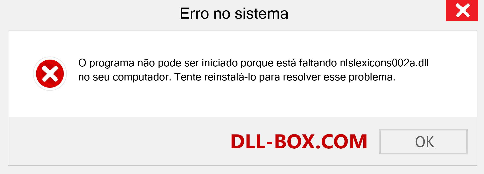 Arquivo nlslexicons002a.dll ausente ?. Download para Windows 7, 8, 10 - Correção de erro ausente nlslexicons002a dll no Windows, fotos, imagens